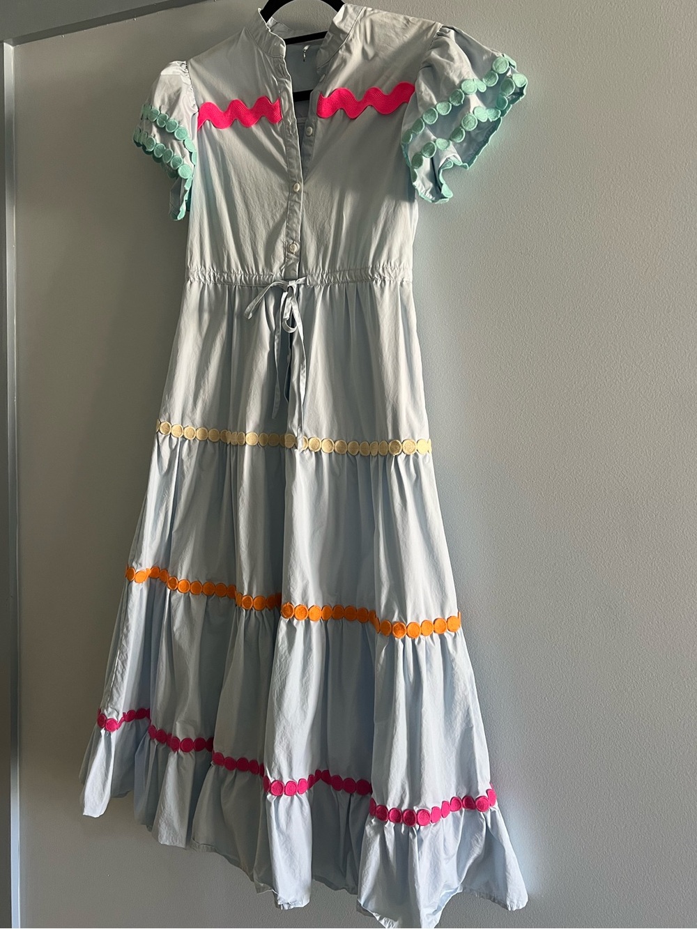 CeliaB Light Blue Button-Front Ric Rac Dress - Picture 1 of 4